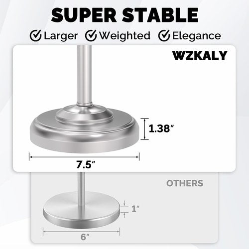 **Regine Toilet Paper Holder - Brushed Nickel Free Standing Design with Stable Weighted Base | SUS304 Stainless Steel**