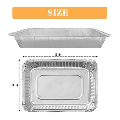 WAWINY 9x11 Aluminum Pans, 10PCS Extra Heavy Duty Disposable Foil Pans for Family Parties And Outdoor Camping, Can Be Used For Baking, Freezing Food, And Serving food (Bottom size: 8X11.1in) (10pack)