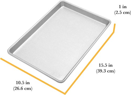 Chicago Metallic Jelly Roll Pan - Uncoated Traditional Design for Baking Cookies & Pizza | 15 x 10 Inches