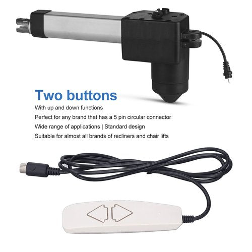 LiebeWH Universal Replacement Remote Control for Lift Chair Recliner 2 Button 5 Pin Electric Power Recliner Hand Controller Compatible with Most Electric Recliners