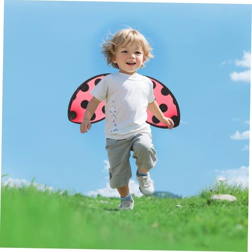 Abaodam Foldable Ladybug Wings - Portable Red Cosplay Costume Prop for Kids & Girls