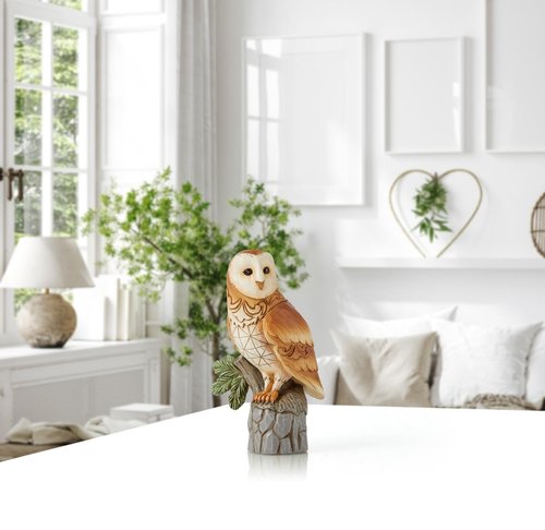 Enesco Jim Shore Heartwood Creek Barn Owl Bird Figurine, 6 Inch, Multicolor