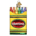 Old World Christmas Box of Crayons Glass Blown Ornament for Christmas Tree, Handcrafted Holiday Decoration, Teacher Collection