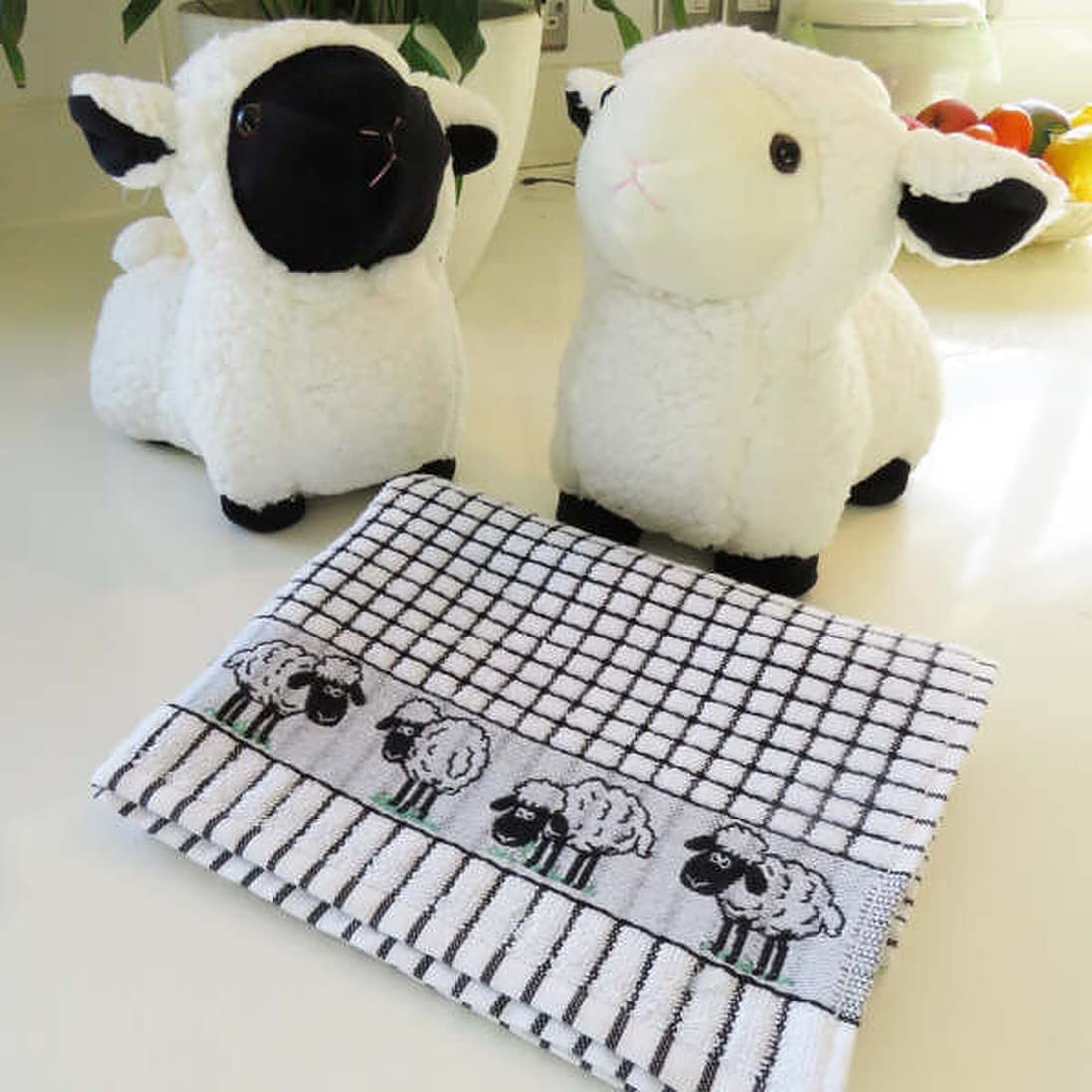 Samuel Lamont Poli Dri Tea Towels - Set of 3 100% Cotton 27.5 x 19 Inch (Sheep)