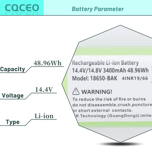 CQCEO 3400mAh Vacuum Cleaner Battery for Ecovacs Deebot N79 N79S N95 DN622 and for Eufy RoboVac 11 11S 15C 15T 12 25C 30 35C, for Goovi F007C D380 for Amarey A800 A900 for Coredy R300 R500