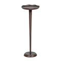 Kate and Laurel Alessia Modern Decorative Metal Drink Table, 8 x 8 x 22, Bronze, Round Cast Aluminum Pedestal Plant Stand with Rough Texture and Deckled Edge