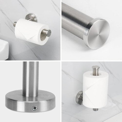 NearMoon Bathroom Hardware Set SUS 304 Thicken Stainless Steel-Towel Bar Set Include 16" Towel Rod, Toilet Paper Holder, Multifunctional Hooks Bathroom Accessories (Brushed Nickel, 10 Pcs)