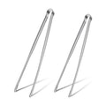 Non-Slip Tips Cooking Tongs 2 Set, One-Piece Stainless Steel Metal Tongs, Serrated Kitchen Tweezers Tong for Baking, Food Plating, BBQ(11.4" and 9.44")