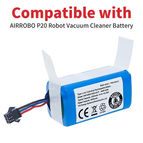JIIKER Upgrade Replacement Battery Compatible with AIRROBO P20 Robot Vacuum, for eufy G40 Series,G30 Series,RoboVac 11,11S, 11S Plus, 11S MAX,12,15C MAX,15C,G10 Hybrid, G20,G35,G35+ Accessory 3000mAh