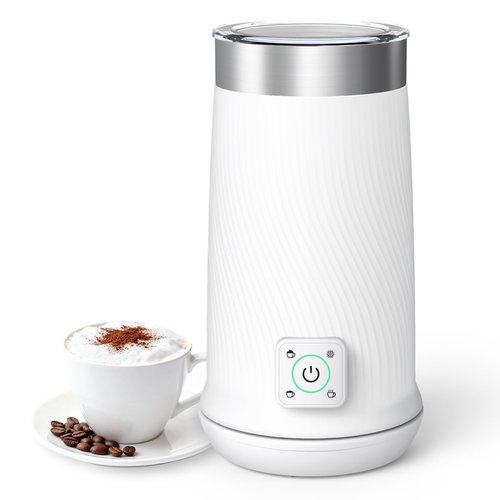 Milk Frother, 4-in-1 Electric Milk Steamer with Warm and Cold Foam Maker, Milk Heater and Warmer Hot & Cold Milk Foamer Maker for Latte Coffee Chocolate