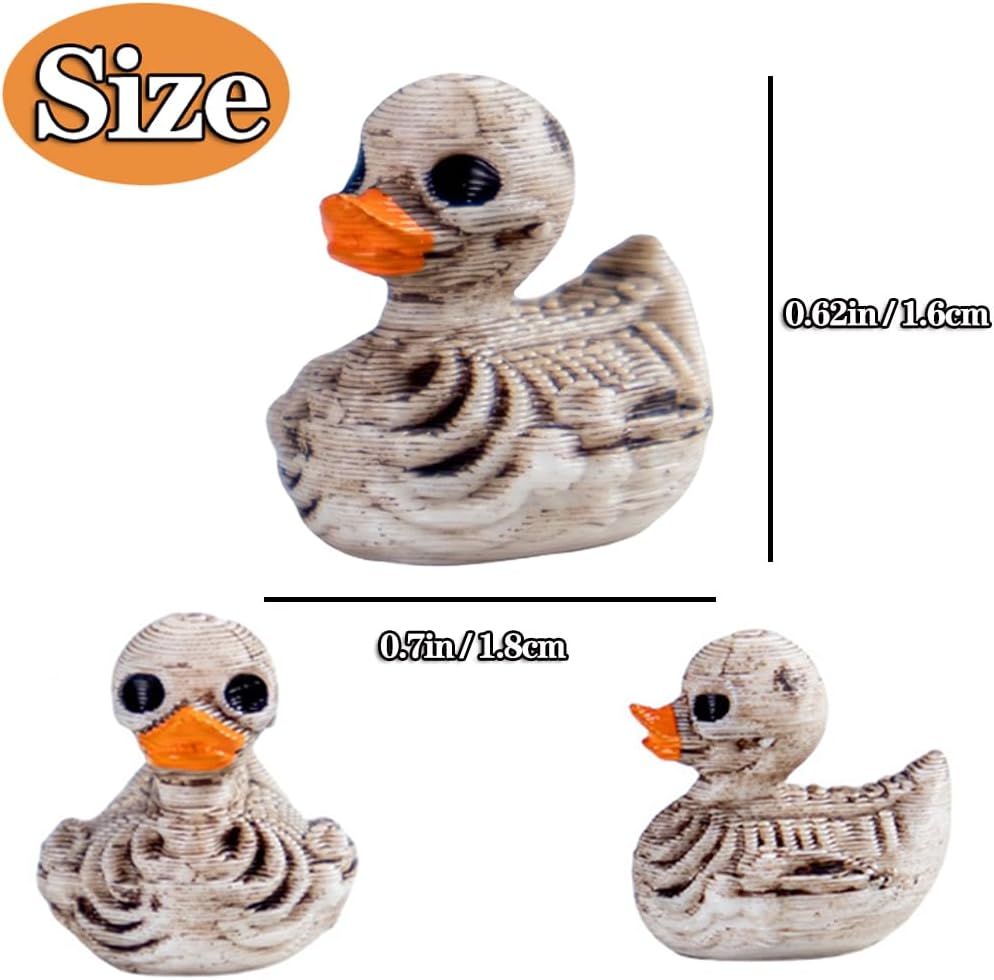 Skiennix Mini Duck Skeleton Figurines - 50Pcs Halloween Decor for Spooky Scenes & Parties