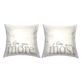 Stupell Industries Love You More Most Romantic Typography Design by Daphne Polselli Throw Pillow (Set of 2)