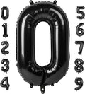 Number 0 Balloons - 40 Inch Black Number Balloons for Birthday, Wedding & Baby Shower Decorations