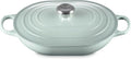 Le Creuset Enameled Cast Iron Oval Casserole - 3.75 Qt, Durable Lid, Sea Salt Color
