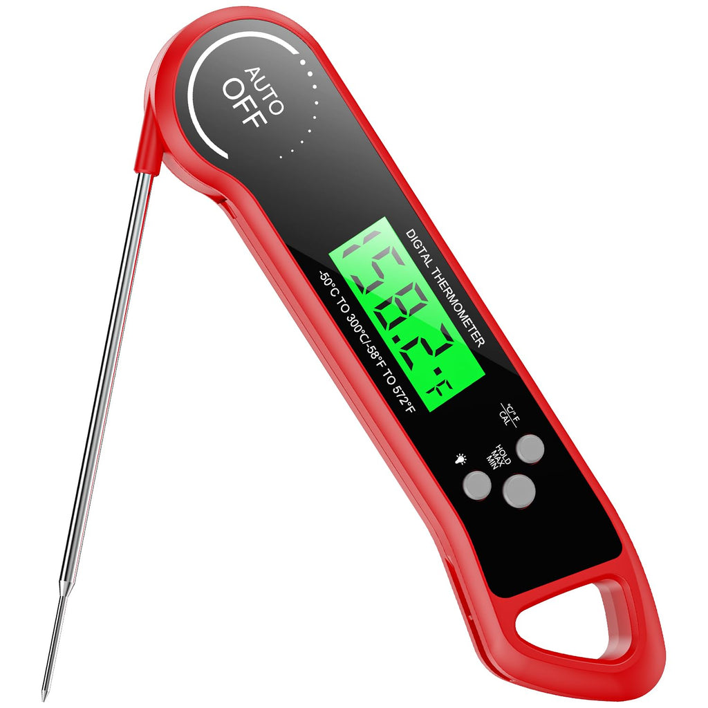 Skiennix Digital Meat Thermometer - Instant Read with Backlight & Waterproof Design | Perfect for BBQ, Turkey, and Candy