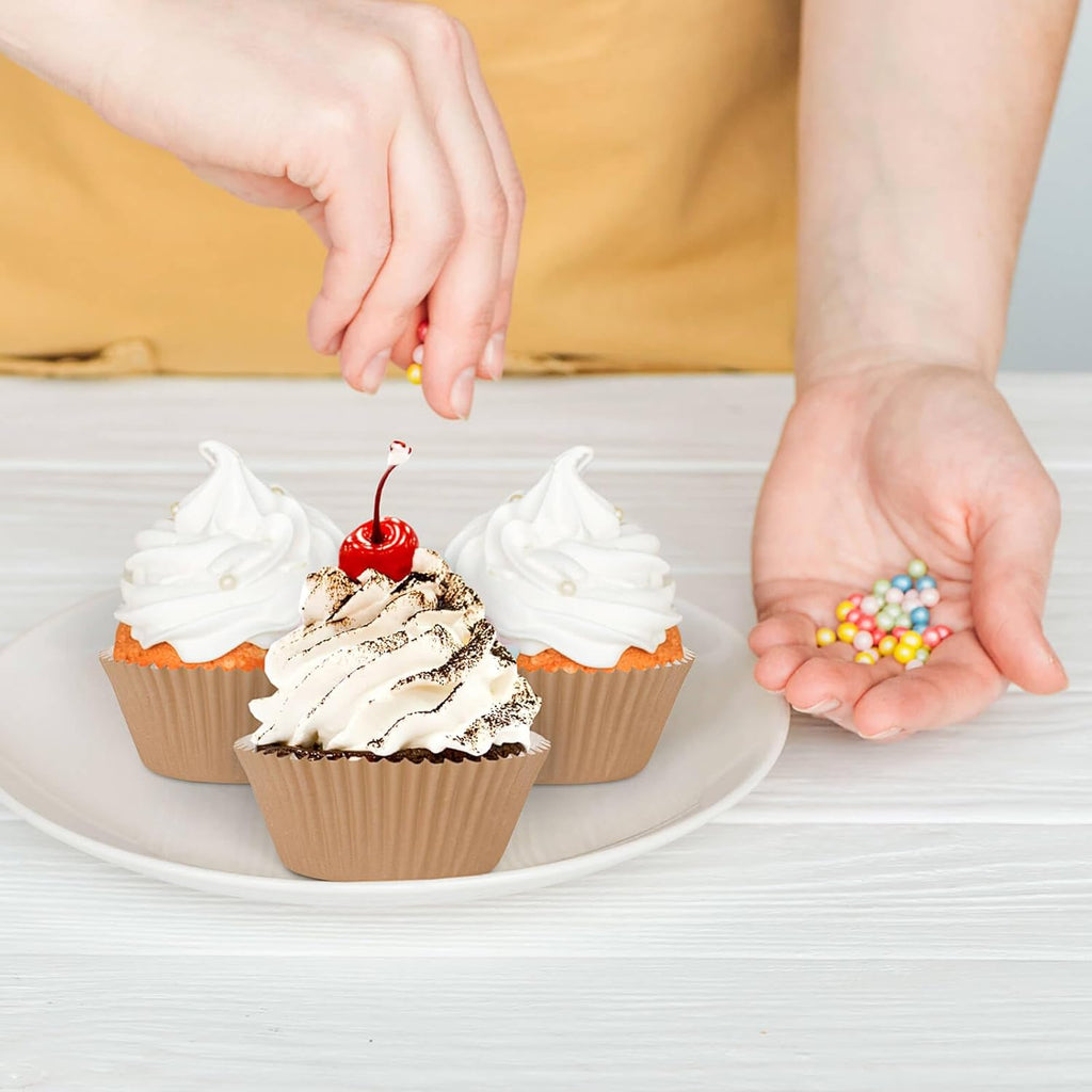 Regine Switzerland Cupcake Liners - Natural Baking Cups for Muffins | 200 Pack Standard Size