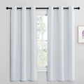 NICETOWN Room Darkening Curtains - Thermal Insulated Grommet Drapes for Bedroom | Greyish White, 2 Panels, 42x68