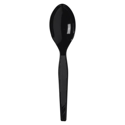 Dixie Individually Wrapped 5.6" Medium-Weight Polystyrene Plastic Teaspoon by GP PRO (Georgia-Pacific), Black, TM5W540, 540 Count (90 Spoons Per Box, 6 Boxes Per Case)
