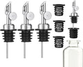 3 Pack Olive Oil Pour Spout with Adapters, Oils Pourer for Olive Oil Dispenser Bottle, Easily Turn Your Bottles into Dispensers for Liquor, Vinegar, Oils, Syrup, Liquor Bottle Pourers, Silver