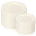 I00000 200 Pcs Ivory Plastic Plates, Disposable Party Plates Include 100 Ivory Dinner Plate 10’’ and 100 Plastic Dessert Plate 7’’ Perfect for Birthday, Party & Wedding