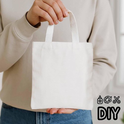 GiftExpress 26 Pack Canvas Tote Bags - Reusable Small 8" x 8" Natural Color Bags for Crafts & Goody Bags