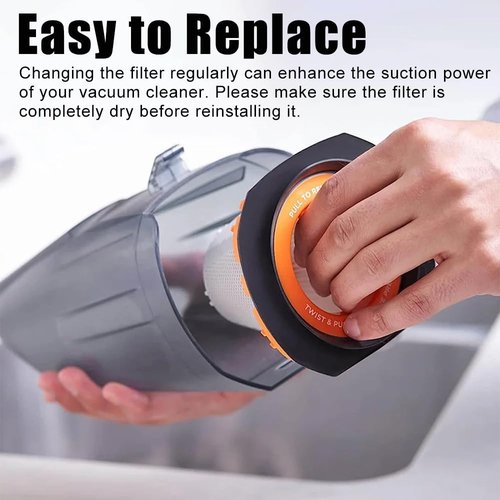N900287 Filter Replacement for BLACK+DECKER Dust Collector 20V MAX POWERCONNECT Cordless Hand Vacuum Cleaner Models BCHV001C1 BCHV001D1 BCHV001B, 2 HEPA Filters 1 Cleaning Brush