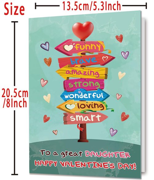 Mcduldul Valentines Cards for Daughter | Funny Daughter Valentines Cards Gifts from Dad Mom Parent with Printed Message Inside
