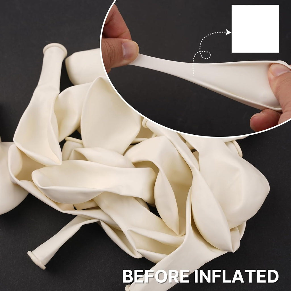 PartyWoo White Balloons - 100 Pcs 12 Inch Latex Helium Pastel White Balloons for Events & Celebrations