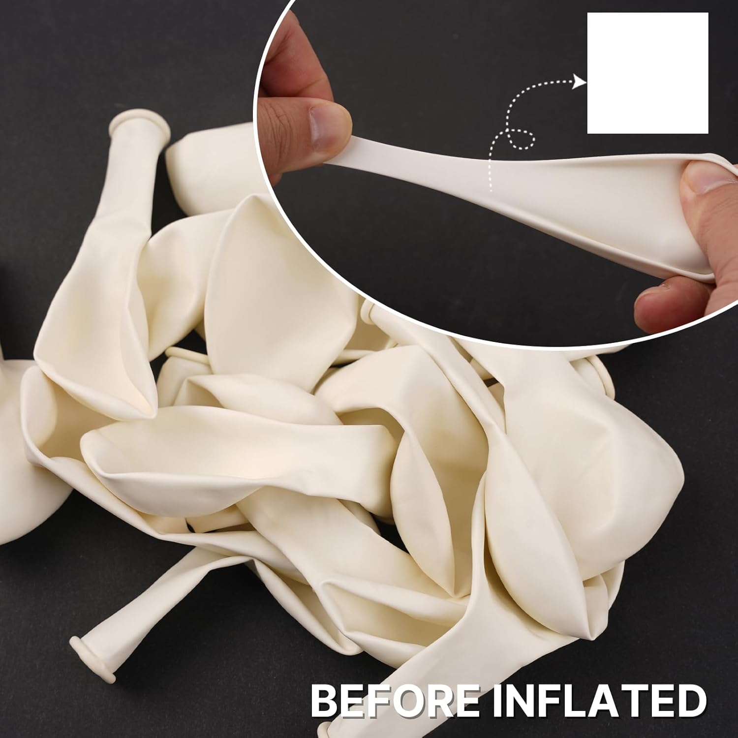 PartyWoo White Balloons - 100 Pcs 12 Inch Latex Helium Pastel White Balloons for Events & Celebrations