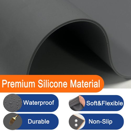 2Pack Large Silicone Mats for Kitchen Counter, 48''x24''(120cmx60cm) Heat Resistant Mat for Kitchen Island, Waterproof Multipurpose Countertop Protector, Semitransparent