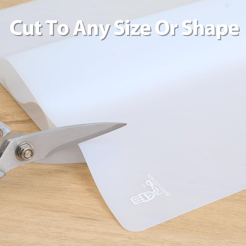 Skiennix Thick Silicone Counter Mat - Heat Resistant Kitchen Table Protector | Large 23.4" x 15.6" Clear