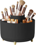 Y9A5N0K3O Makeup Brush Holder,360° Rotating Makeup Brush Organizer,5 Slot Make up Brushes Cup for Cosmetics,Large Capacity,For Nail Polish, Art Supply, Bathroom Vanity,Cosmetics Organizer,Black