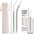 Heavy-Duty Titanium Straws - 8.5" Reusable Metal Drinking Straws for 20 oz Tumblers | Eco-Friendly & BPA-Free with Cleaning Brush