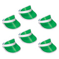 Beistle Clear Green Plastic Dealer’s Visors – 6 Pack, Translucent Las Vegas Casino-Style Hats with White Trim, Party Accessories for Casino, Poker, or Retro Themes