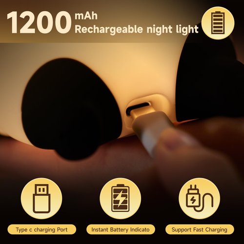 Cute Duck Lamp,Fun Lying Flat Duck Panda Night Light,LED Squishy Animal Novelty Lamp,Toddler Baby Night Light for Kids,Nursery Touch Kawaii Lamp Room/House Décor Nursery Nightlight for Breastfeeding