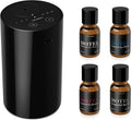 Airversa Waterless Essential Oil Diffuser - Portable Mini Scent Machine with 4 x 10mL Fragrance Oils | Black AN8 Kit