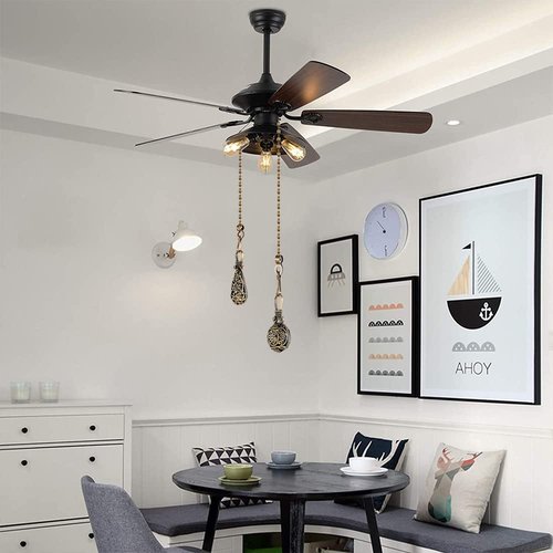 SUR-CIEL 4PCS Ceiling Fan Pull Chain, Fan Pull Chain Extension, Pull Chains for Ceiling Fans and Lights, Light Pull Chain Extension with 12 Inches 3mm Diameter Ball Chain