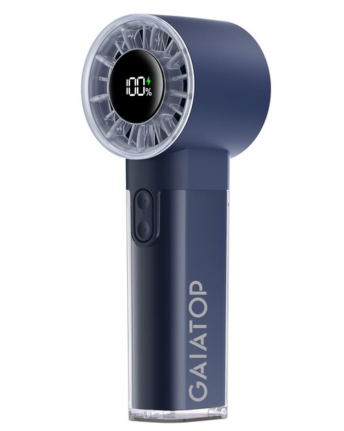 Gaiatop Portable Handheld Turbo Fan, 1-100 Adjustable High Speeds, 3-20Hrs Cooling Times, 4800mAh USB Rechargeable Portable Small Hand Fans with Lanyard for Outdoor, Travel, Home, Make Up, Navy Blue
