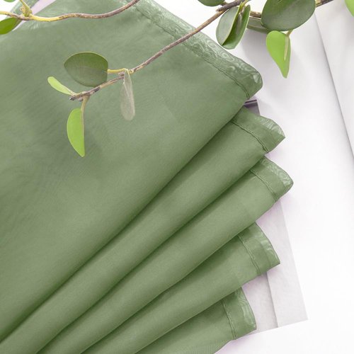 MIULEE Spring Window Valance Half Sheer Curtain Valance Rod Pocket Voile Drape Extra Wide for Kitchen Cafe Bathroom Small Window One Panel 60 x 18 Inch Sage Green