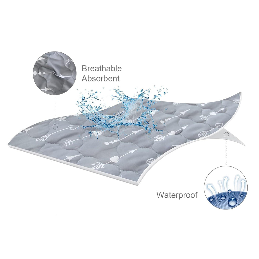 Skiennix Waterproof Pack and Play Mattress Protector Sheets - Fitted Cover for Graco & Dream On Me | 39" x 27" - 2 Pack