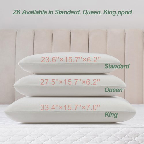 WYUSOLP 100% Natural Talalay Latex Pillow Sleeping Bed Pillows, Extra Soft Luxury Queen Pillow, Perfectly Aligns for Side/Back Pain, Stomach, Neck, Removable Breathable Cotton Cover (Queen (Medium))