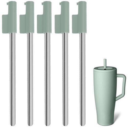 Replacement Stainless Steel Straws Compatible With Brümate Era 40 oz, 5 Straws Set for Brümate, Reusable Accessories for Brumate, Tumbler Straw Covers for BrüMate Era Tumbler (Blue)