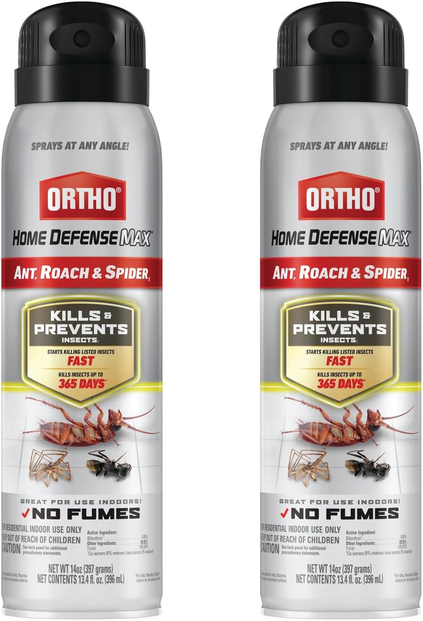 Ortho Home Defense Max Indoor Insect Spray - Kills Ants, Roaches & Spiders | No Fumes, 14 oz (2-Pack)