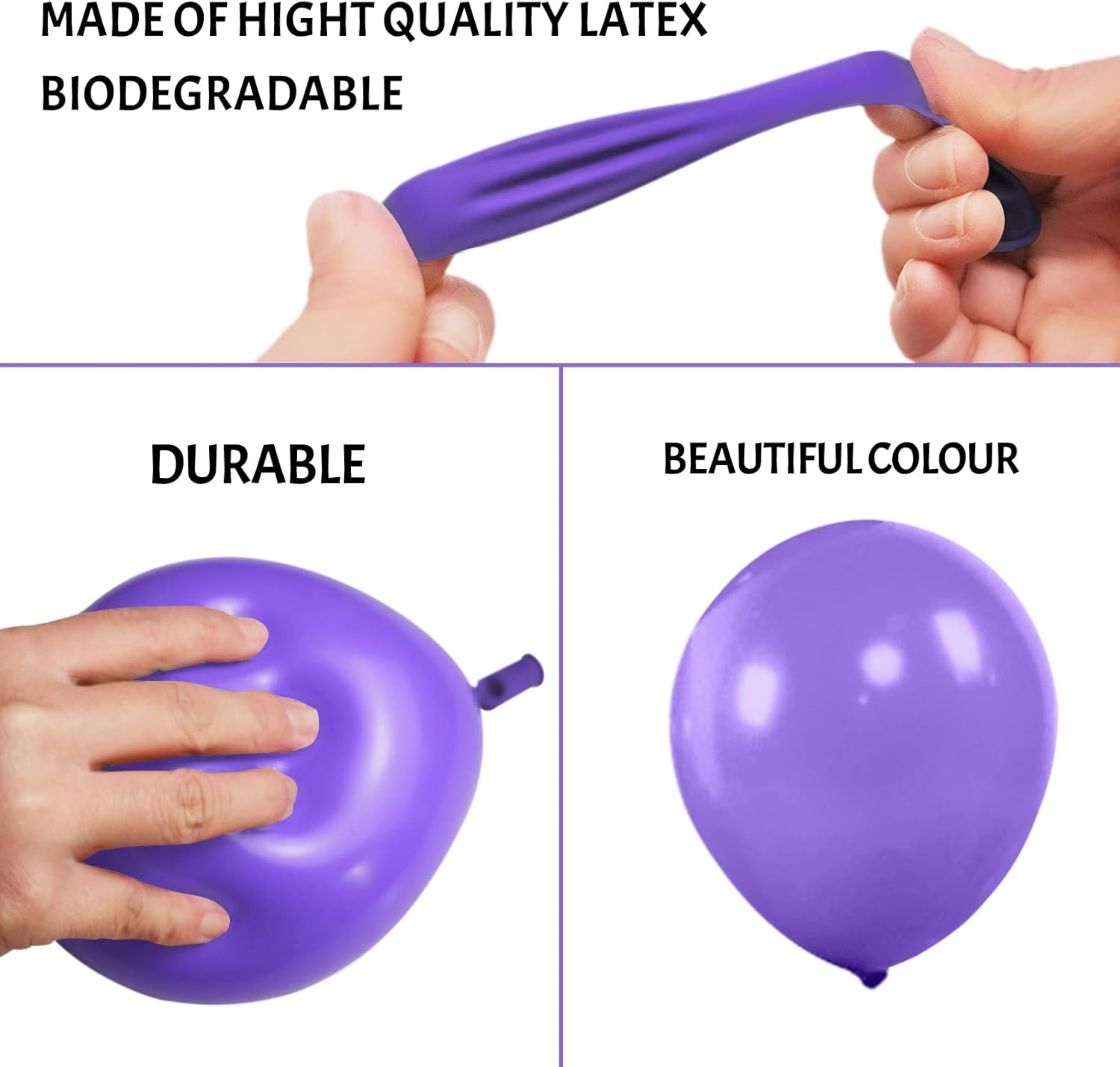 Purple Balloons - 110 Pcs Mini 5-Inch Thick Latex Balloons for Birthday, Wedding & Baby Shower Decor