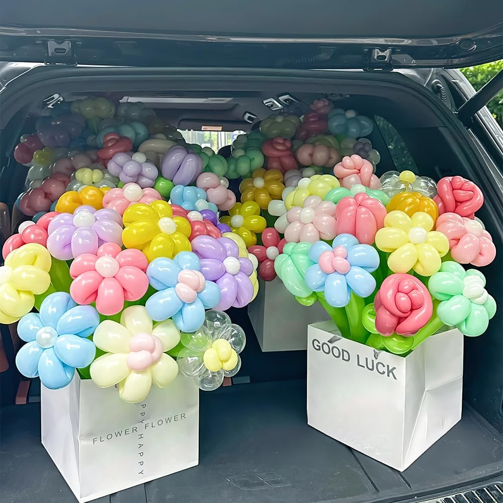 Skiennix 260 Balloons - Clear & White Party Balloons | 100PCS Animal Long & 50PCS Transparent