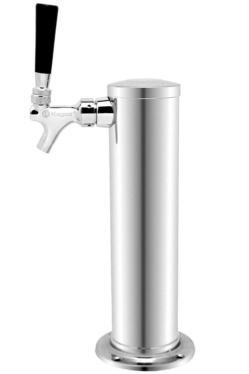 Kegco KC D4743T-Ss Polished Single Faucet Draft Beer Tower, 3" Column, Stainless Steel