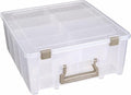 ArtBin 6990SO Super Satchel Double Deep Compartment Box - Versatile Art Storage with 8 Removable Compartments (Gold)