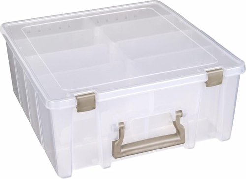 ArtBin 6990SO Super Satchel Double Deep Compartment Box - Versatile Art Storage with 8 Removable Compartments (Gold)