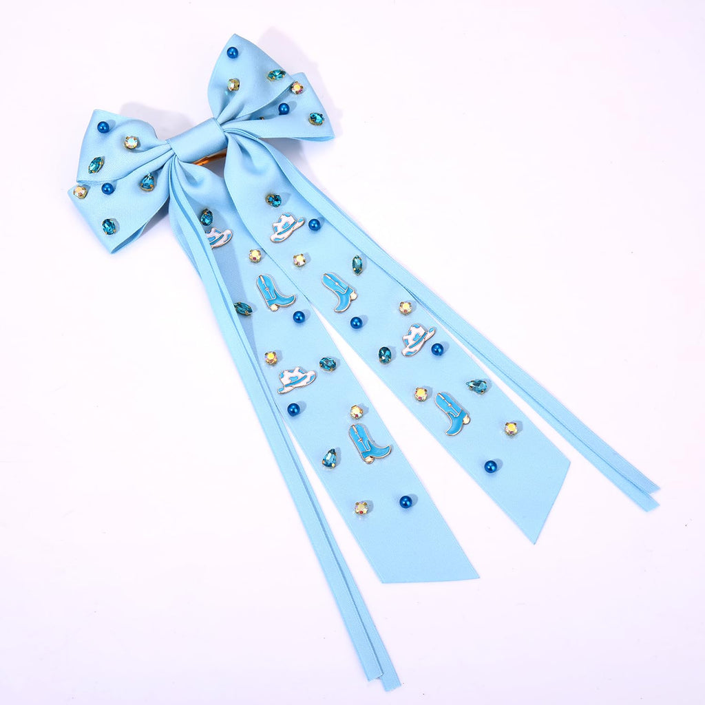 Skiennix Western Hair Accessories - Cowgirl Bow Clips & Cowboy Hat Boot Hair Clips | Rodeo Bachelorette Gifts