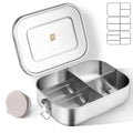 GOLDEN KEY 47QZ Stainless Steel Bento Box with 5 Compartments,1400ml Large & Thickened Metal Lunch Box for Kids or Adults,Eco-friendly Leak-Proof Container with Lockable Clips